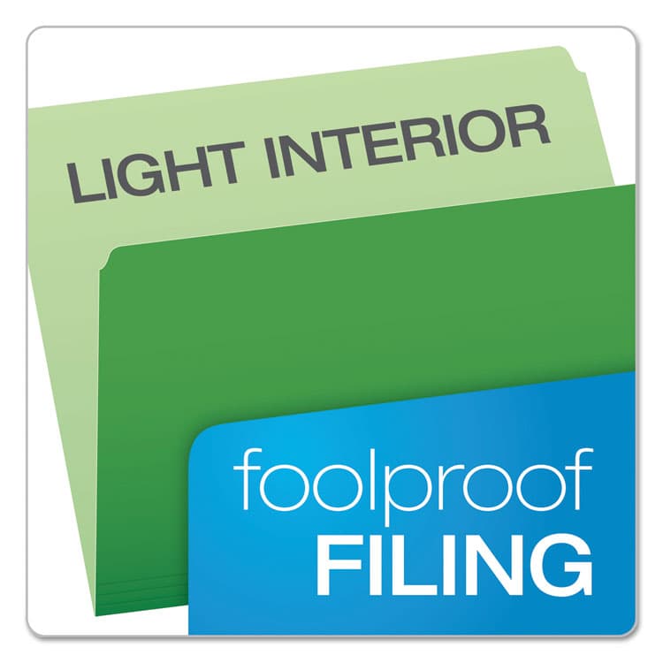 TOPS BUSINESS FORMS Colored File Folders, Straight Tabs, Letter Size, Green/Light Green, 100/Box (PFX152BGR) thumbnail 3