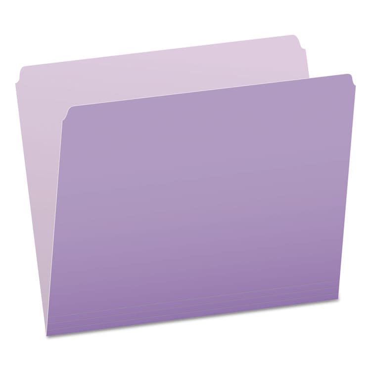 TOPS BUSINESS FORMS Colored File Folders, Straight Tabs, Letter Size, Lavender/Light Lavender, 100/Box (PFX152LAV)