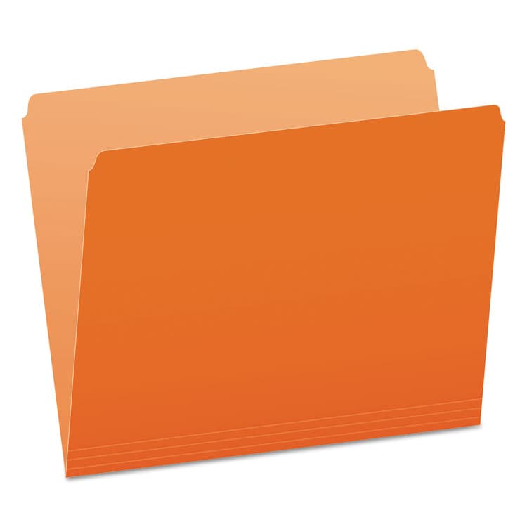 TOPS BUSINESS FORMS Colored File Folders, Straight Tabs, Letter Size, Orange/Light Orange, 100/Box (PFX152ORA)