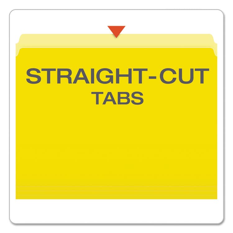 TOPS BUSINESS FORMS Colored File Folders, Straight Tabs, Letter Size, Yellow/Light Yellow, 100/Box (PFX152YEL) thumbnail 2