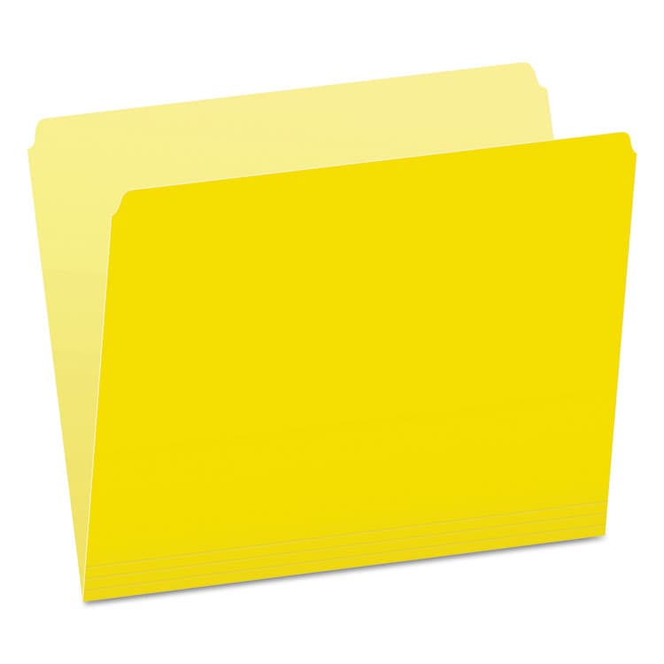 TOPS BUSINESS FORMS Colored File Folders, Straight Tabs, Letter Size, Yellow/Light Yellow, 100/Box (PFX152YEL)