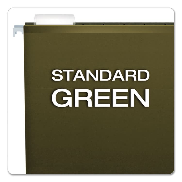 TOPS BUSINESS FORMS Extra Capacity Reinforced Hanging File Folders with Box Bottom, 3" Capacity, Letter Size, 1/5-Cut Tabs, Green, 25/Box (PFX4152X3) thumbnail 4