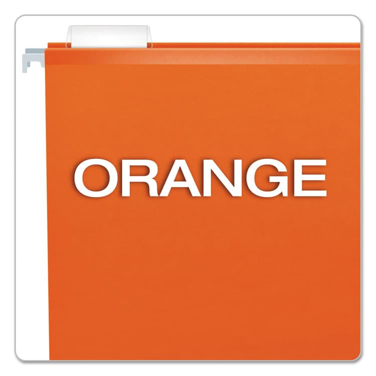 TOPS BUSINESS FORMS Colored Reinforced Hanging Folders, Legal Size, 1/5-Cut Tabs, Orange, 25/Box (PFX415315ORA) thumbnail 3