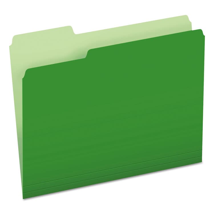 TOPS BUSINESS FORMS Colored File Folders, 1/3-Cut Tabs: Assorted, Letter Size, Green/Light Green, 100/Box (PFX15213BGR)