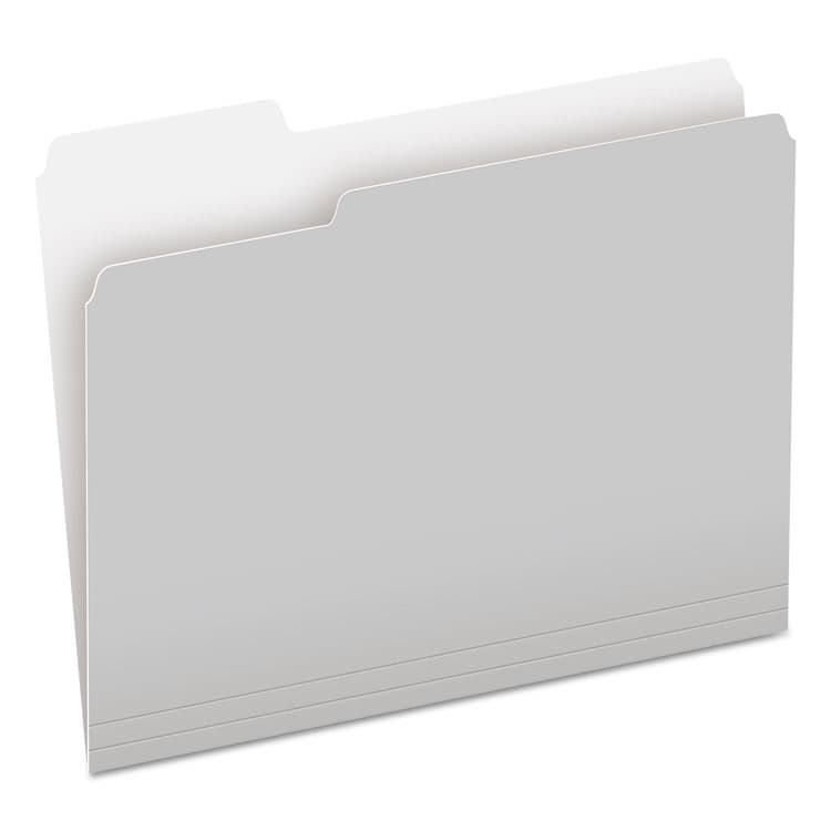 TOPS BUSINESS FORMS Colored File Folders, 1/3-Cut Tabs: Assorted, Letter Size, Gray/Light Gray, 100/Box (PFX15213GRA)