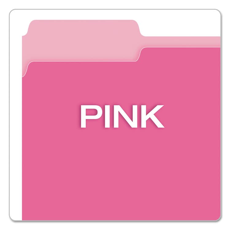 TOPS BUSINESS FORMS Colored File Folders, 1/3-Cut Tabs: Assorted, Letter Size, Pink/Light Pink, 100/Box (PFX15213PIN) thumbnail 4