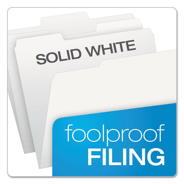 TOPS BUSINESS FORMS Colored File Folders, 1/3-Cut Tabs: Assorted, Letter Size, White, 100/Box (PFX15213WHI) thumbnail 3