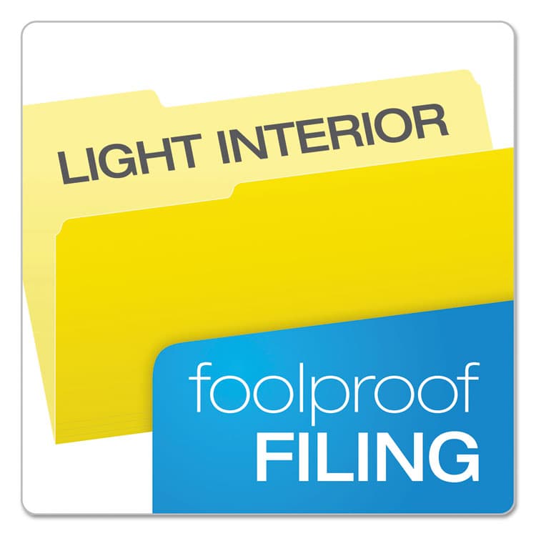 TOPS BUSINESS FORMS Colored File Folders, 1/3-Cut Tabs: Assorted, Legal Size, Yellow/Light Yellow, 100/Box (PFX15313YEL) thumbnail 3