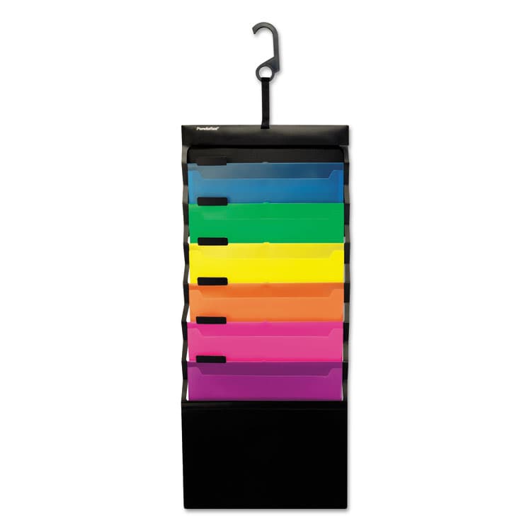 TOPS BUSINESS FORMS Desk Free Hanging Organizer With Case, 1" Expansion, 6 Sections, Buckle Closure, Letter Size, Black (PFX52891)