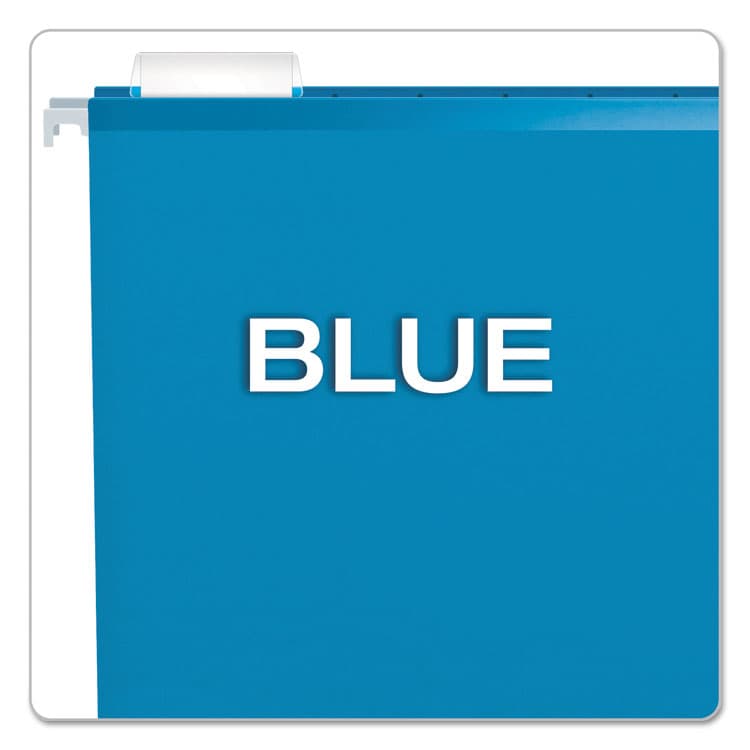 TOPS BUSINESS FORMS Colored Reinforced Hanging Folders, Legal Size, 1/5-Cut Tabs, Blue, 25/Box (PFX415315BLU) thumbnail 3