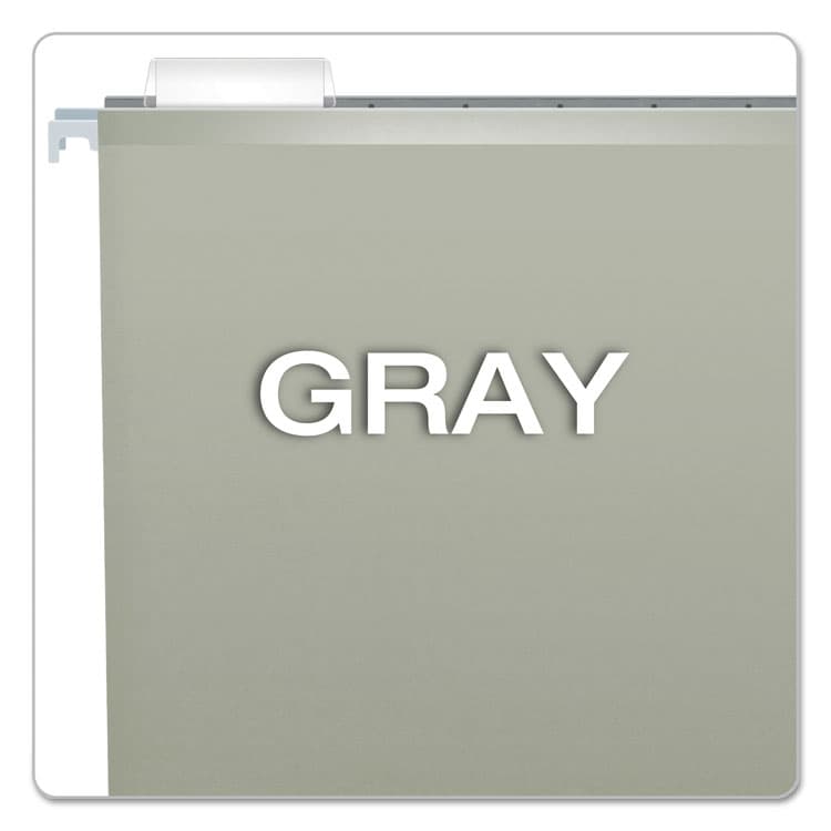 TOPS BUSINESS FORMS Colored Reinforced Hanging Folders, Legal Size, 1/5-Cut Tabs, Gray, 25/Box (PFX415315GRA) thumbnail 3