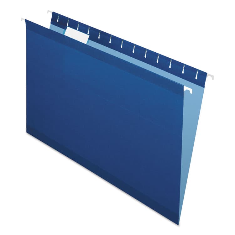 TOPS BUSINESS FORMS Colored Reinforced Hanging Folders, Legal Size, 1/5-Cut Tabs, Navy, 25/Box (PFX415315NAV)