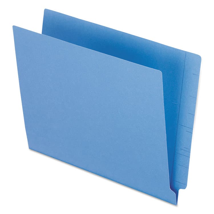 TOPS BUSINESS FORMS Colored End Tab Folders with Reinforced Double-Ply Straight Cut Tabs, Letter Size, 0.75" Expansion, Blue, 100/Box (PFXH110DBL)