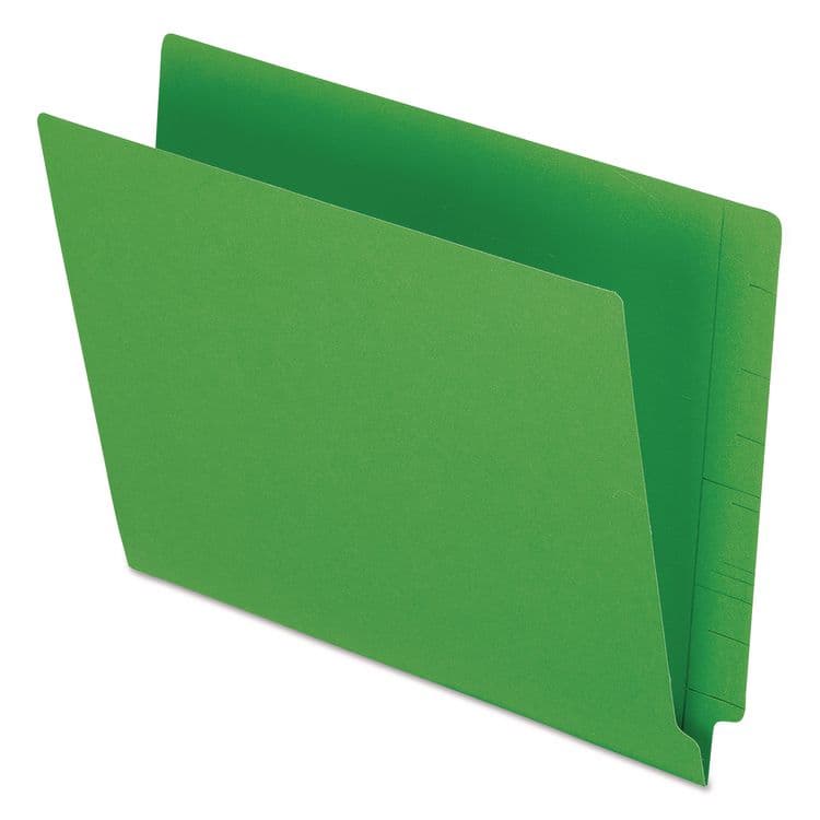TOPS BUSINESS FORMS Colored End Tab Folders with Reinforced Double-Ply Straight Cut Tabs, Letter Size, 0.75" Expansion, Green, 100/Box (PFXH110DGR)