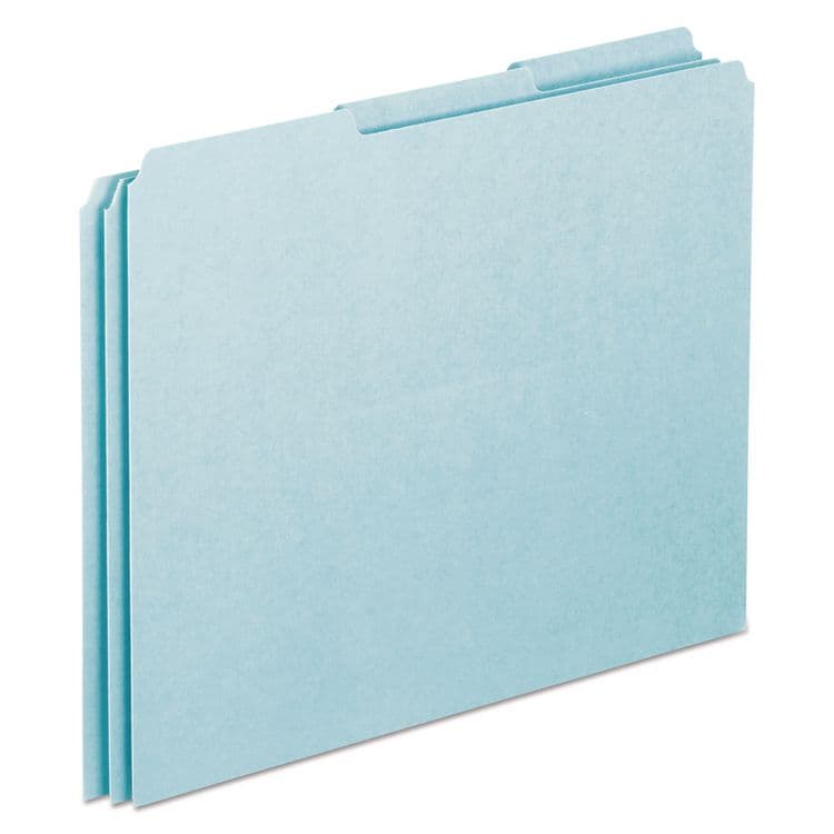 TOPS BUSINESS FORMS Blank Top Tab File Guides, 1/3-Cut Top Tab, Blank, 8.5 x 11, Blue, 100/Box (PFXPN203)