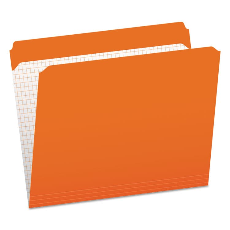 TOPS BUSINESS FORMS Double-Ply Reinforced Top Tab Colored File Folders, Straight Tabs, Letter Size, 0.75" Expansion, Orange, 100/Box (PFXR152ORA)
