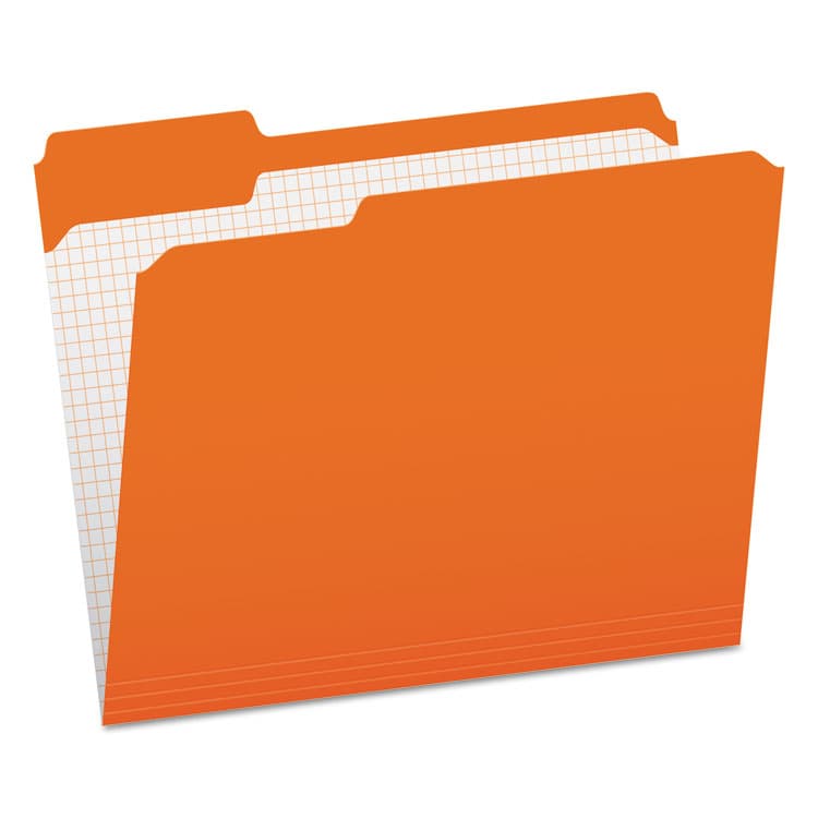 TOPS BUSINESS FORMS Double-Ply Reinforced Top Tab Colored File Folders, 1/3-Cut Tabs: Assorted, Letter Size, 0.75" Expansion, Orange, 100/Box (PFXR15213ORA)