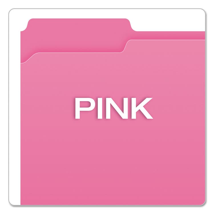 TOPS BUSINESS FORMS Double-Ply Reinforced Top Tab Colored File Folders, 1/3-Cut Tabs: Assorted, Letter Size, 0.75" Expansion, Pink, 100/Box (PFXR15213PIN) thumbnail 4