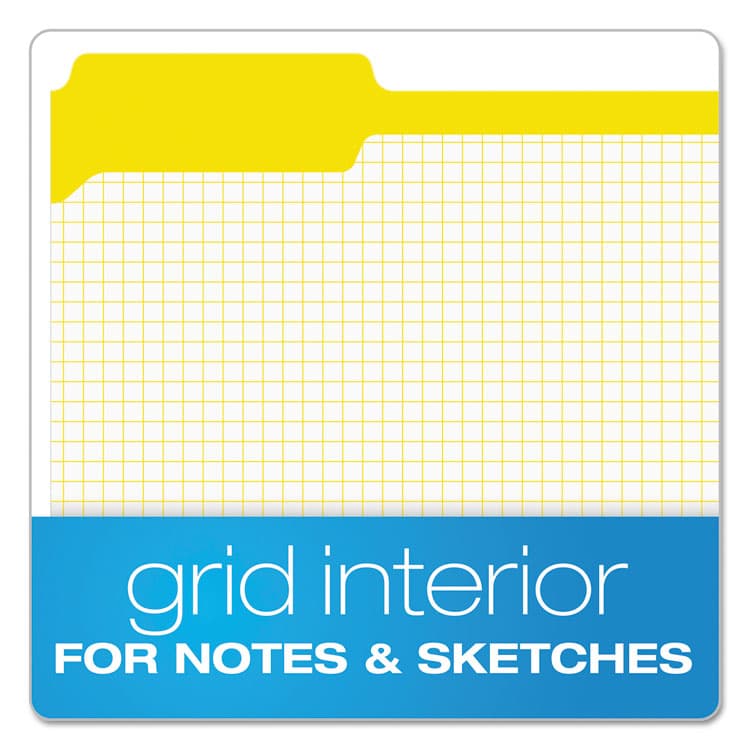 TOPS BUSINESS FORMS Double-Ply Reinforced Top Tab Colored File Folders, 1/3-Cut Tabs: Assorted, Letter Size, 0.75" Expansion, Yellow, 100/Box (PFXR15213YEL) thumbnail 2