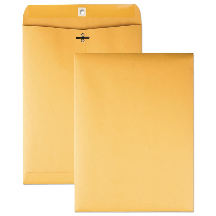 QUALITY PARK PRODUCTS Clasp Envelope, 28 lb Bond Weight Kraft, #90, Cheese Blade Flap, Clasp/Gummed Closure, 9 x 12, Brown Kraft, 100/Box (QUA37890)