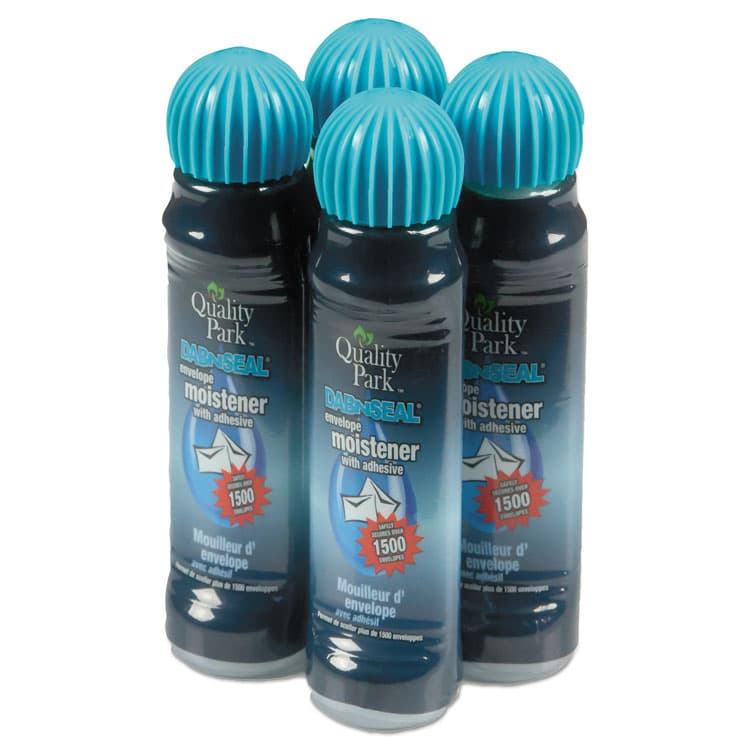 QUALITY PARK PRODUCTS Envelope Moistener with Adhesive, 50 mL, Clear, 4/Pack (QUA46071)