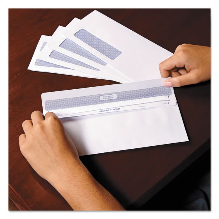 QUALITY PARK PRODUCTS Reveal-N-Seal Envelope, #9, Commercial Flap, Self-Adhesive Closure, 3.88 x 8.88, White, 500/Box (QUA67529) thumbnail 3
