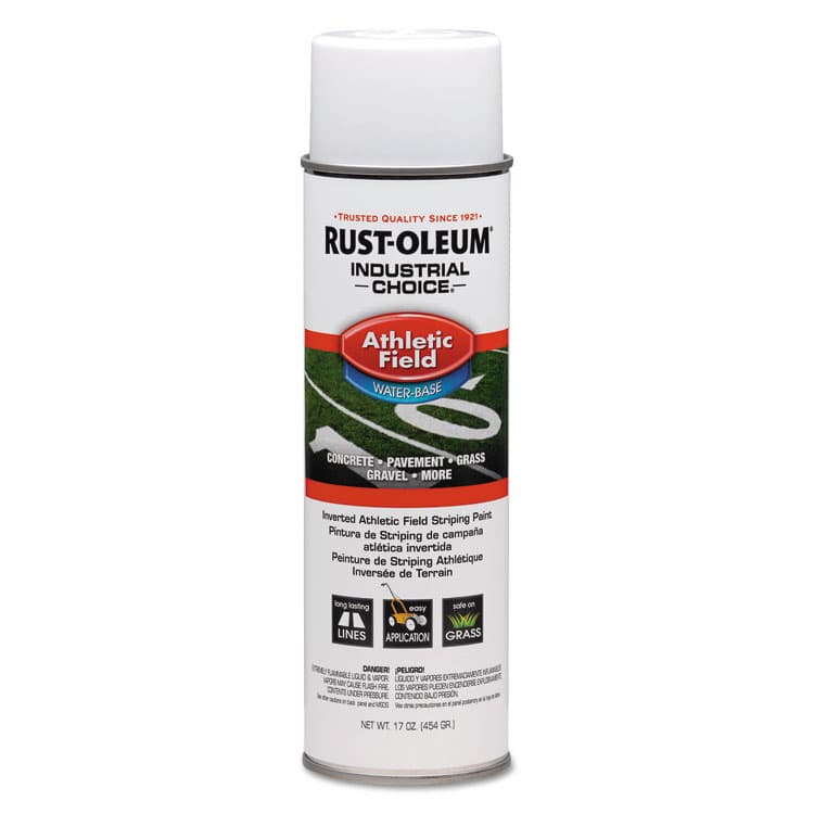 RUST-OLEUM CORPORATION Industrial Choice Athletic Field Inverted Striping Paint, Flat Athletic Inverted White, 17 oz Aerosol Can, 12/Carton (RST206043CT)