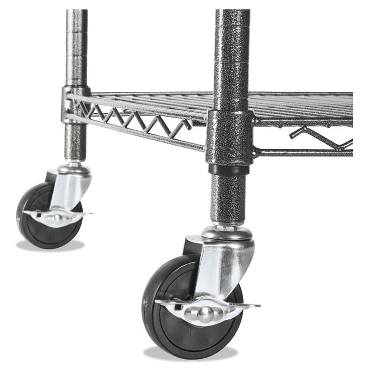 ALERA NSF Certified 4-Shelf Wire Shelving Kit with Casters, 48w x 18d x 72h, Black Anthracite (ALESW604818BA) thumbnail 4