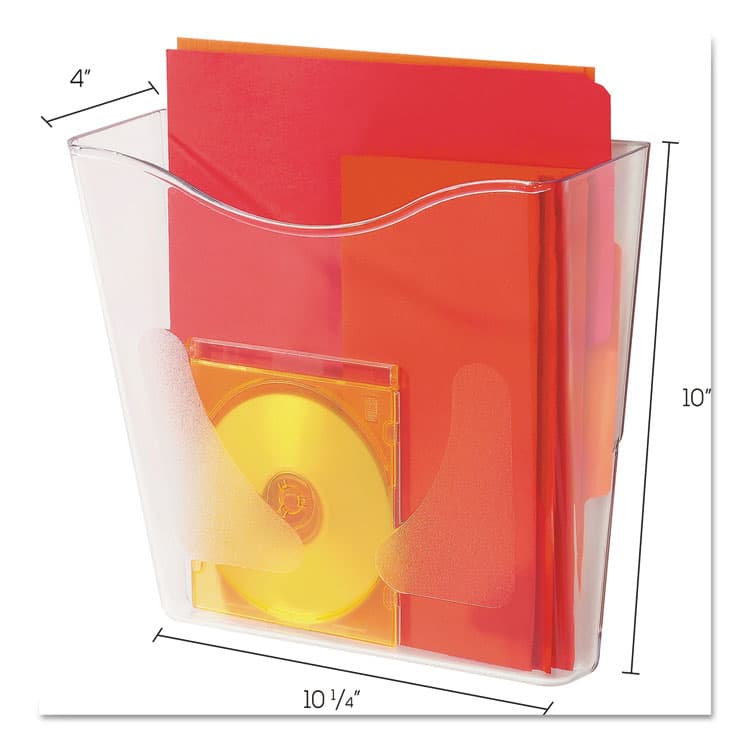 DEFLECTO CORPORATION Euro-Style DocuPocket Portrait Wall File, A4/Legal/Letter/Magazine/Portfolio Size, 10.25" x 4" x 10", Clear (DEF63001) thumbnail 2