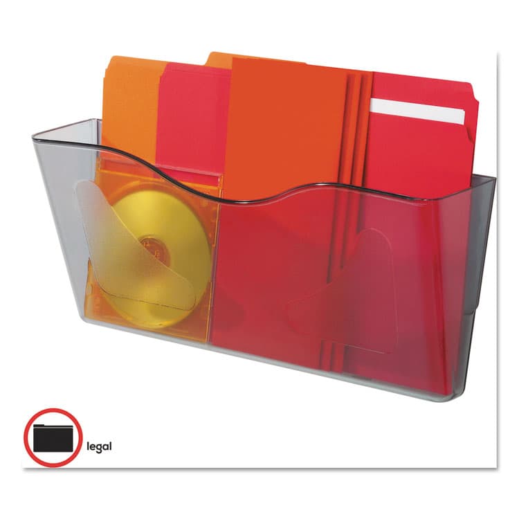 DEFLECTO CORPORATION Euro-Style DocuPocket Landscape Wall File, Larger Files/Tabloid Size, 15" x 4" x 6.63", Smoke (DEF63102) thumbnail 4