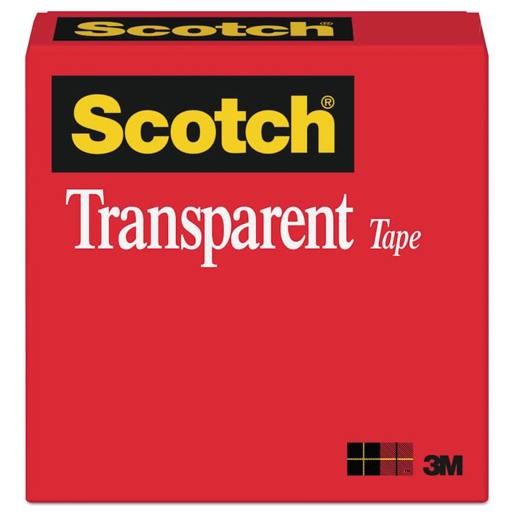 3M/COMMERCIAL TAPE DIV. Transparent Tape, 1" Core, 0.5" x 36 yds, Transparent (MMM600121296)