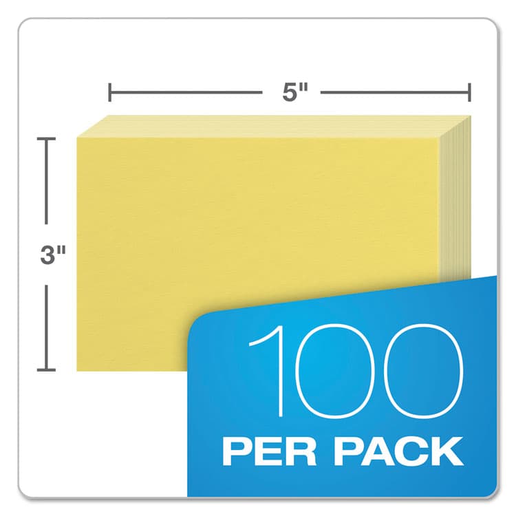 TOPS BUSINESS FORMS Unruled Index Cards, 3 x 5, Canary, 100/Pack (OXF7320CAN) thumbnail 3