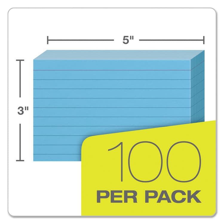 TOPS BUSINESS FORMS Ruled Index Cards, 3 x 5, Blue, 100/Pack (OXF7321BLU) thumbnail 3
