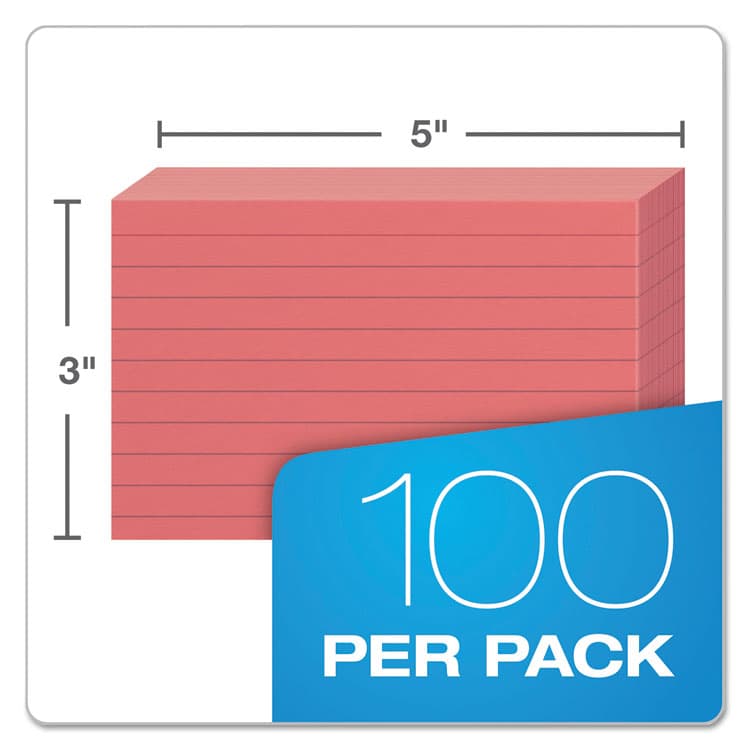 TOPS BUSINESS FORMS Ruled Index Cards, 3 x 5, Cherry, 100/Pack (OXF7321CHE) thumbnail 3