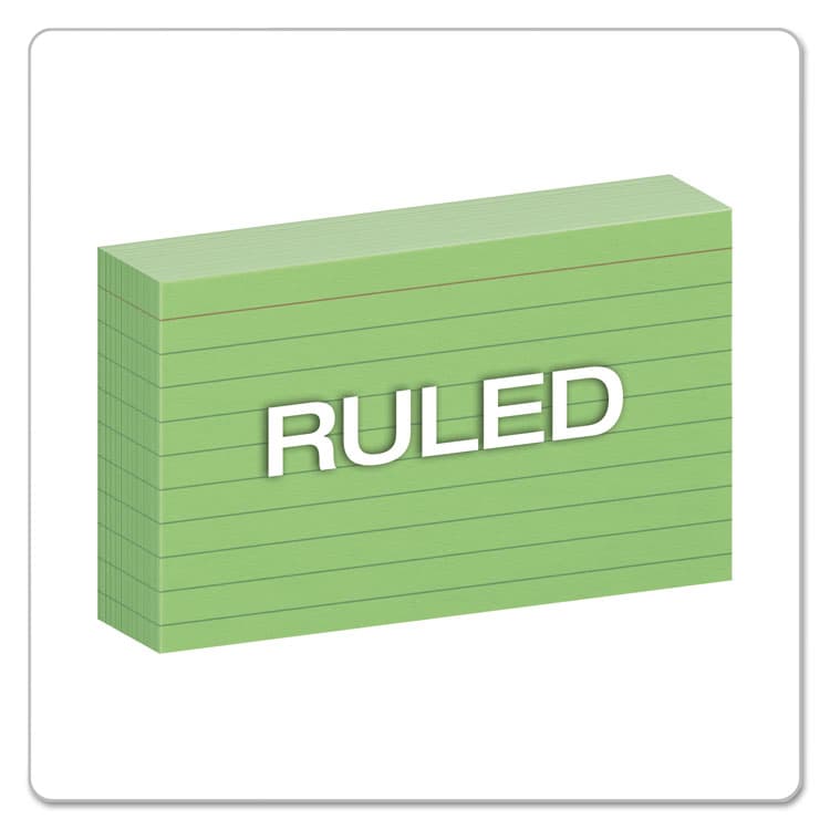TOPS BUSINESS FORMS Ruled Index Cards, 3 x 5, Green, 100/Pack (OXF7321GRE) thumbnail 2