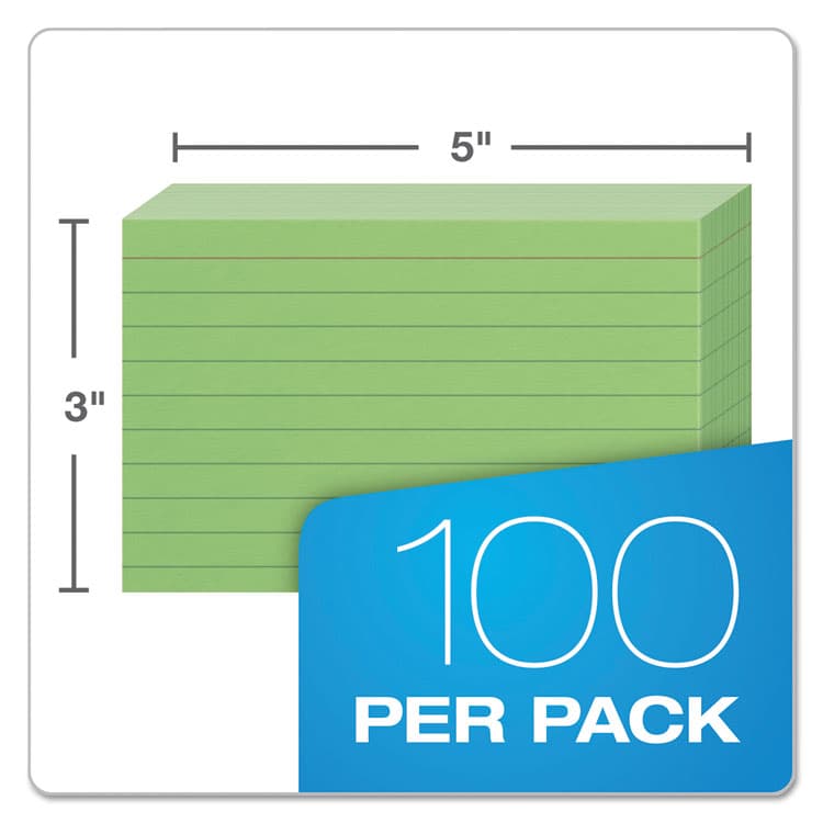 TOPS BUSINESS FORMS Ruled Index Cards, 3 x 5, Green, 100/Pack (OXF7321GRE) thumbnail 3