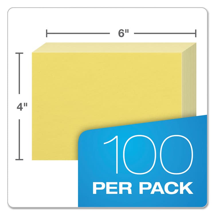 TOPS BUSINESS FORMS Unruled Index Cards, 4 x 6, Canary, 100/Pack (OXF7420CAN) thumbnail 3