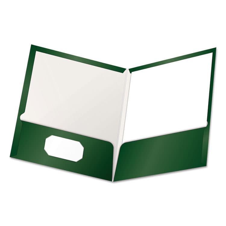 TOPS BUSINESS FORMS Laminated Twin Pocket Folders, Accommodates (100) 11 x 8.5 Sheets, Green, 25/Box (OXF51717)