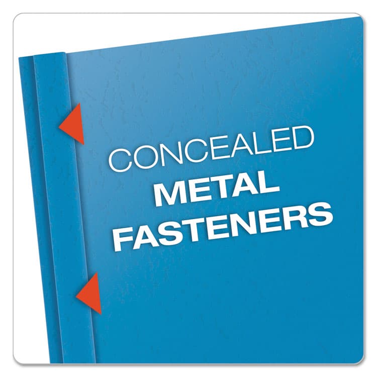 TOPS BUSINESS FORMS Clear Front Standard Grade Report Cover, Three-Prong Fastener, 0.5" Capacity, 8.5 x 11, Clear/Light Blue, 25/Box (OXF55801) thumbnail 3