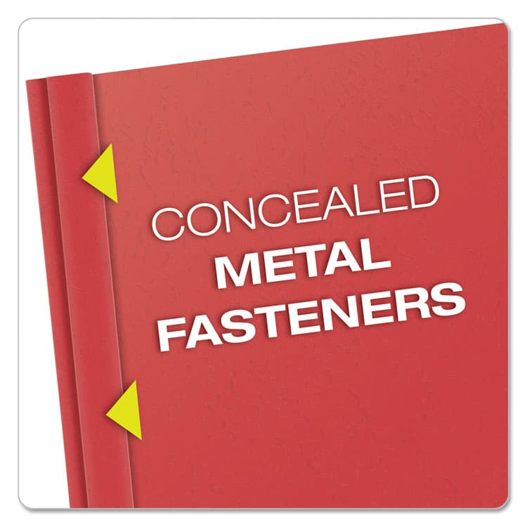 TOPS BUSINESS FORMS Clear Front Standard Grade Report Cover, Three-Prong Fastener, 0.5" Capacity, 8.5 x 11, Clear/Red, 25/Box (OXF55811) thumbnail 3