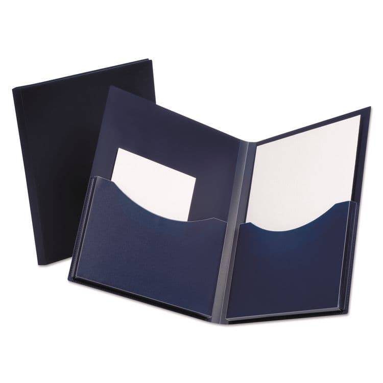 TOPS BUSINESS FORMS Double Stuff Heavy-Duty Opaque Polypropylene Twin-Pocket Folder, Accommodates (200) 11 x 8.5 Sheets, Navy (OXF57455)