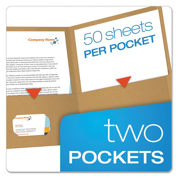 TOPS BUSINESS FORMS Earthwise by Oxford 100% Recycled Twin-Pocket Folder, Accommodates (100) 11 x 8.5 Sheets, Natural, 25/Box (OXF78542) thumbnail 3