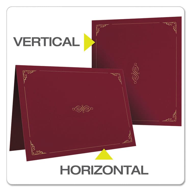 TOPS BUSINESS FORMS Certificate Holder, 11.25 x 8.75, Burgundy, 5/Pack (OXF29900585BGD) thumbnail 4