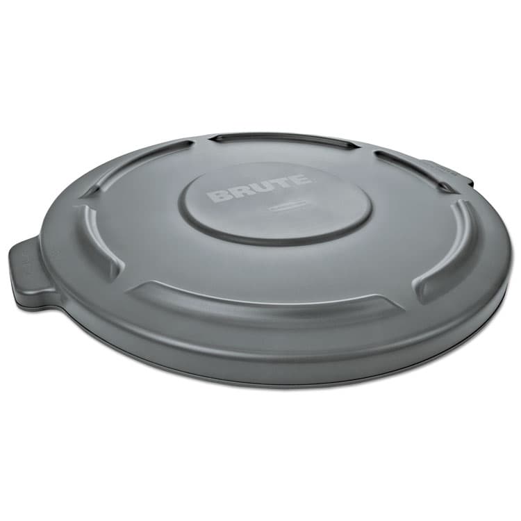 RUBBERMAID COMMERCIAL PROD. BRUTE Self-Draining Flat Top Lids for 55 gal Round BRUTE Containers, 26.75" Diameter, Gray (RCP265400GY)