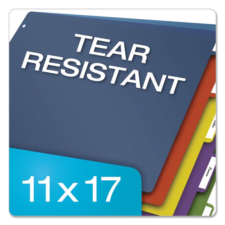 CARDINAL BRANDS . Tabloid-Size Poly Index Divider, 5-Tab, 11 x 17, Assorted, 1 Set (CRD84250) thumbnail 2