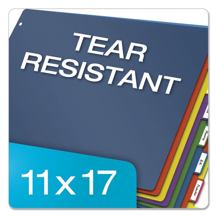 CARDINAL BRANDS . Tabloid-Size Poly Index Divider, 8-Tab, 11 x 17, Assorted, 1 Set (CRD84251) thumbnail 2