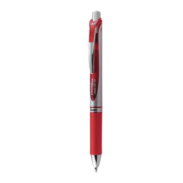 PENTEL OF AMERICA EnerGel RTX Gel Pen, Retractable, Medium 0.7 mm, Red Ink, Red/Gray Barrel (PENBL77B) thumbnail 4