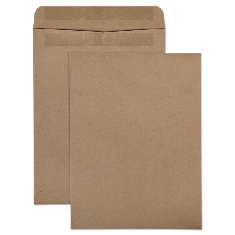 QUALITY PARK PRODUCTS Recycled Brown Kraft Redi-Seal Envelope, #10 1/2, Cheese Blade Flap, Redi-Seal Adhesive Closure, 9 x 12, Brown Kraft, 100/Box (QUA43511)