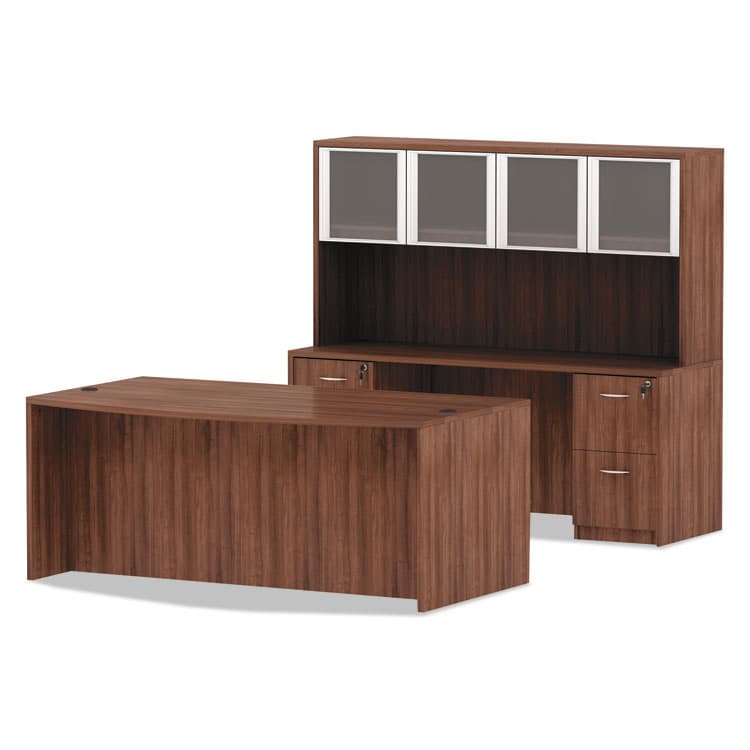 ALERA Alera Valencia Series Bow Front Desk Shell, 71" x 41.38" x 29.63", Modern Walnut (ALEVA227236WA) thumbnail 4