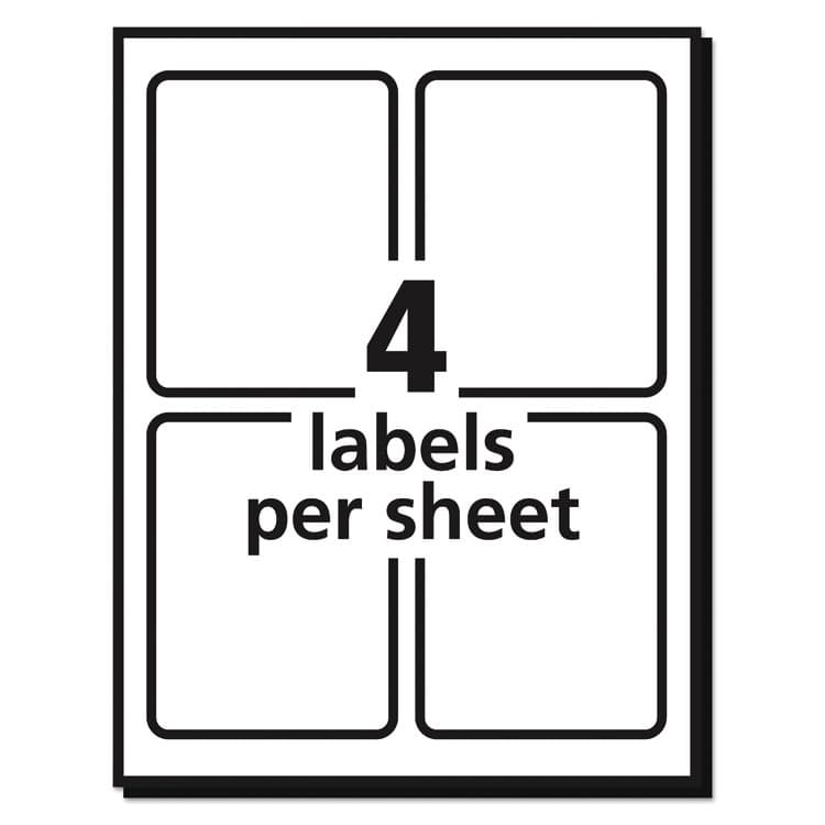 AVERY PRODUCTS CORPORATION Vibrant Laser Color-Print Labels w/ Sure Feed, 3.75 x 4.75, White, 100/PK (AVE6878) thumbnail 4